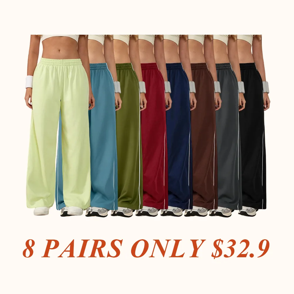 Women's Baggy Wide-Leg Pants – Pocket Design, Elastic Waist & Side