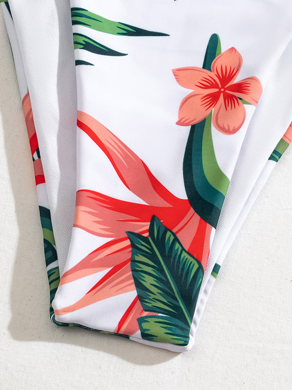 One-Shoulder Monstera Ceriman Bandage One-Piece Swimwear