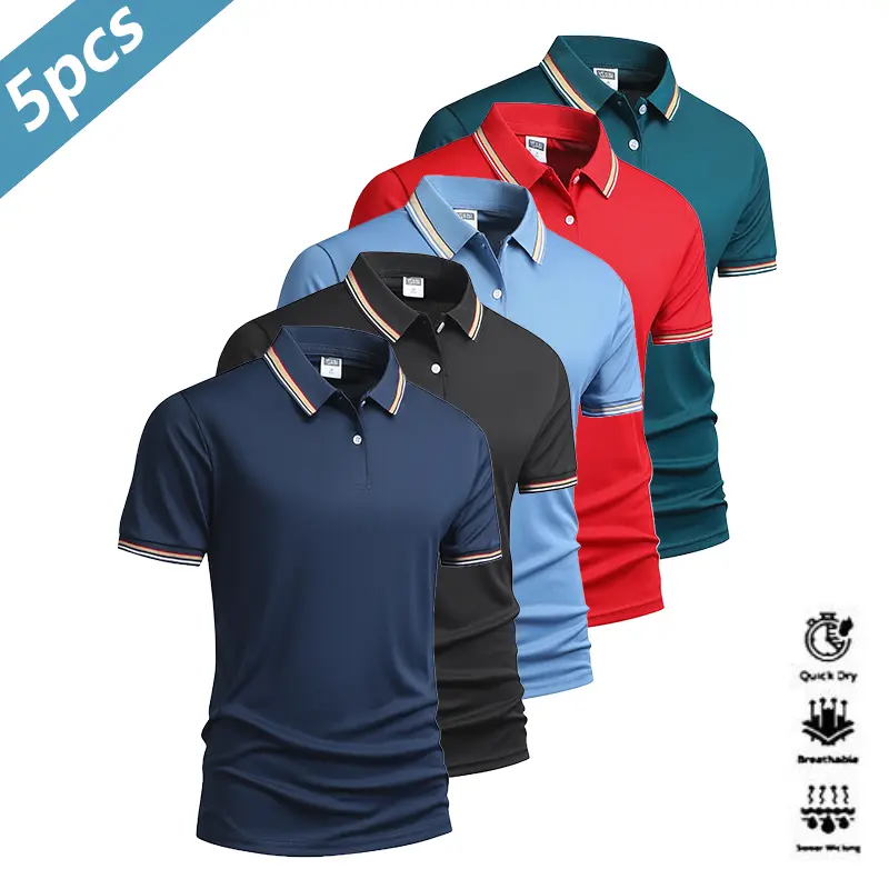🔥10-pack only $24 🔥Men's Quick Dry Polo Shirt Set