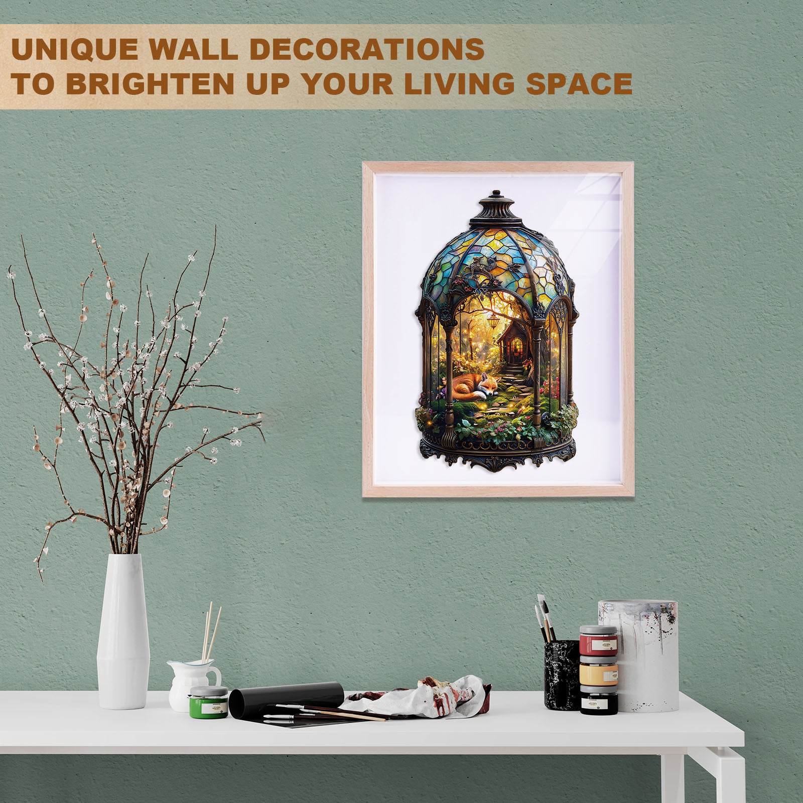 Lantern Fox  Wooden Jigsaw Puzzle