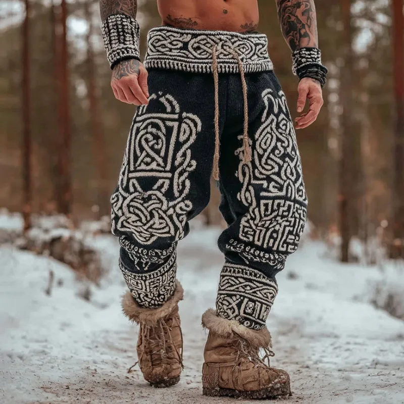 Men's Viking Tribal Celtic Art Knit Sweatpants