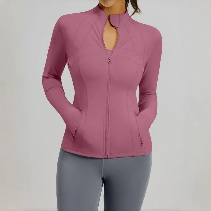 Women's Full Zip Athletic Jacket Slim Fit Long Sleeve Workout Top