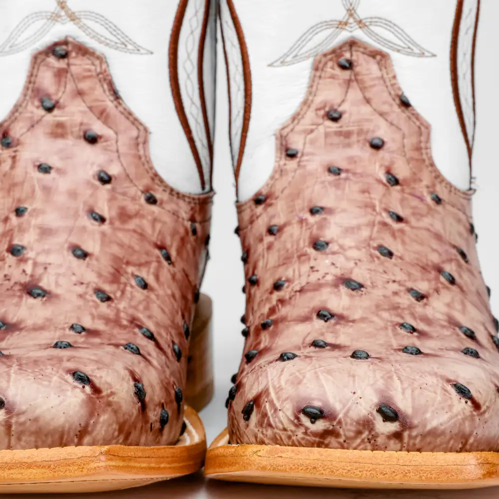Orix Ostrich Leather Boots - Square Toe