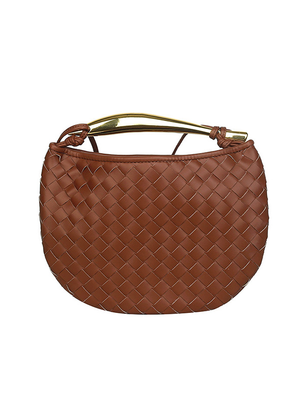 Geometric Split-Joint Woven Zipper Handbags Bags