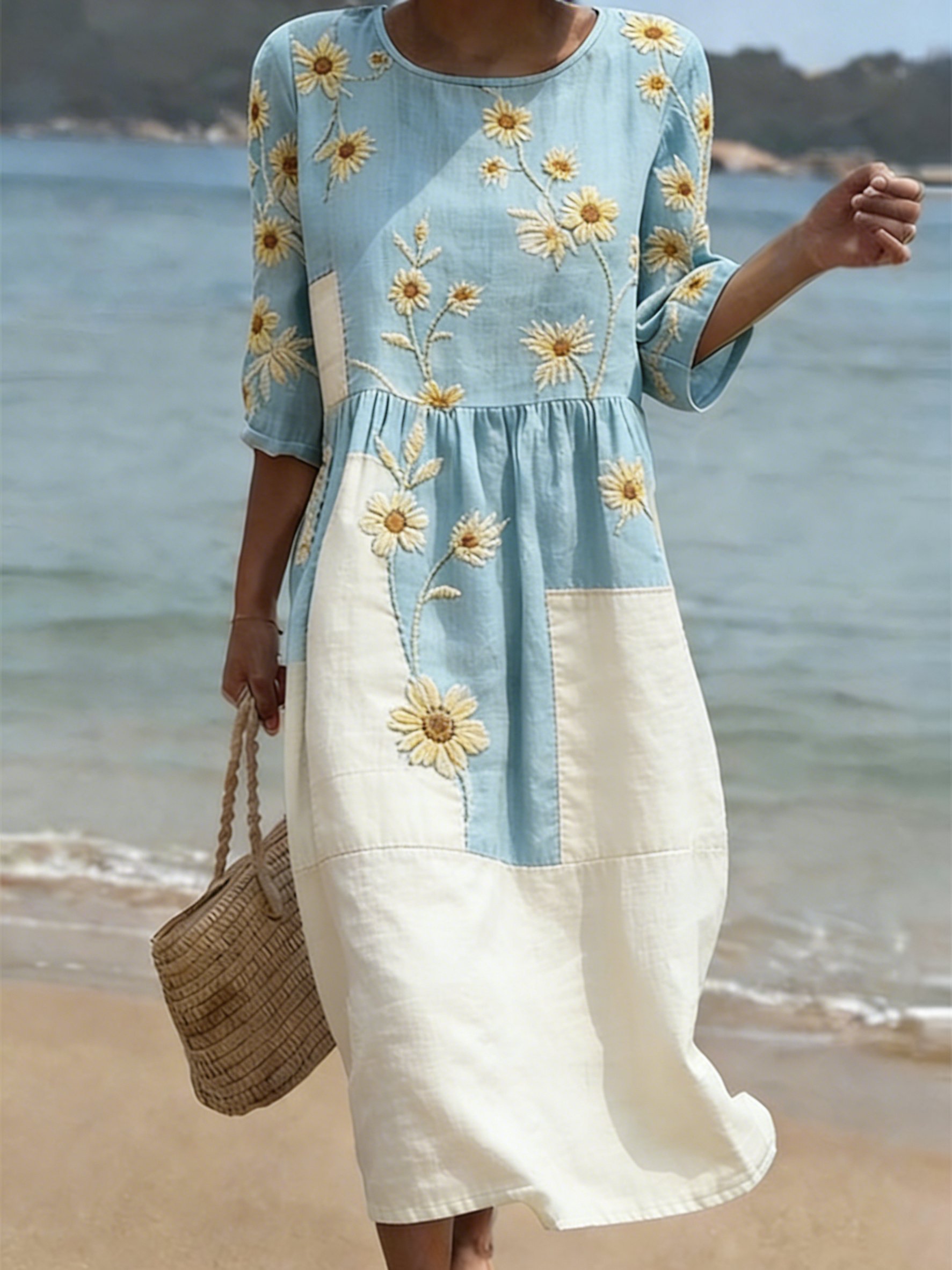 Women's  Floral Print Casual Dress- Fast Shipping