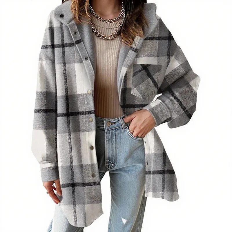 Women's Flannel Hooded Plaid