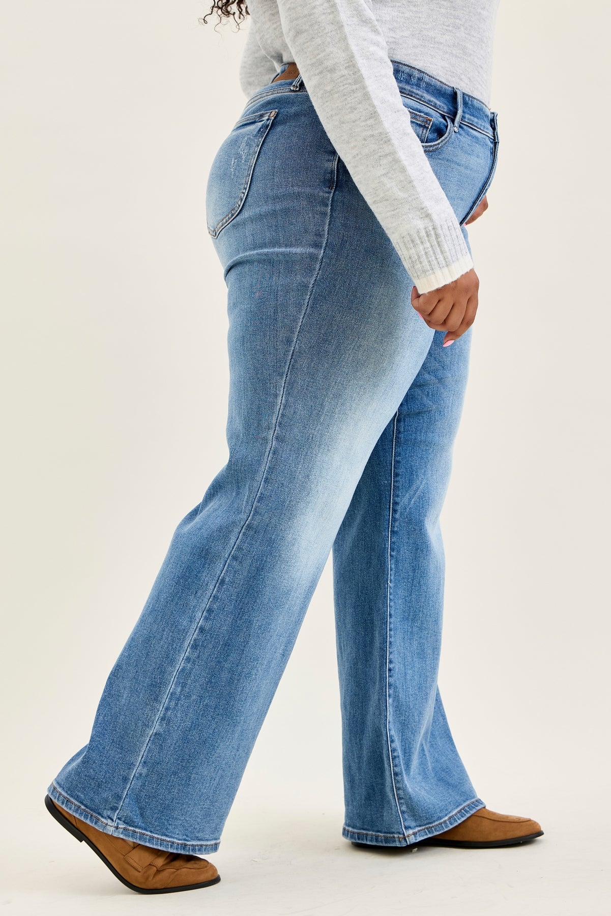 Lux Brushed Indigo Vintage Wide Leg - PLUS