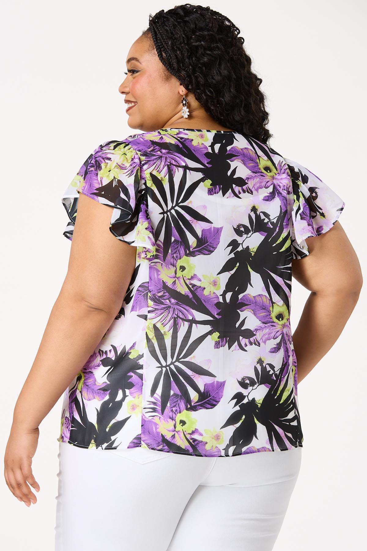 Plus Size Smocked Garden Floral Top