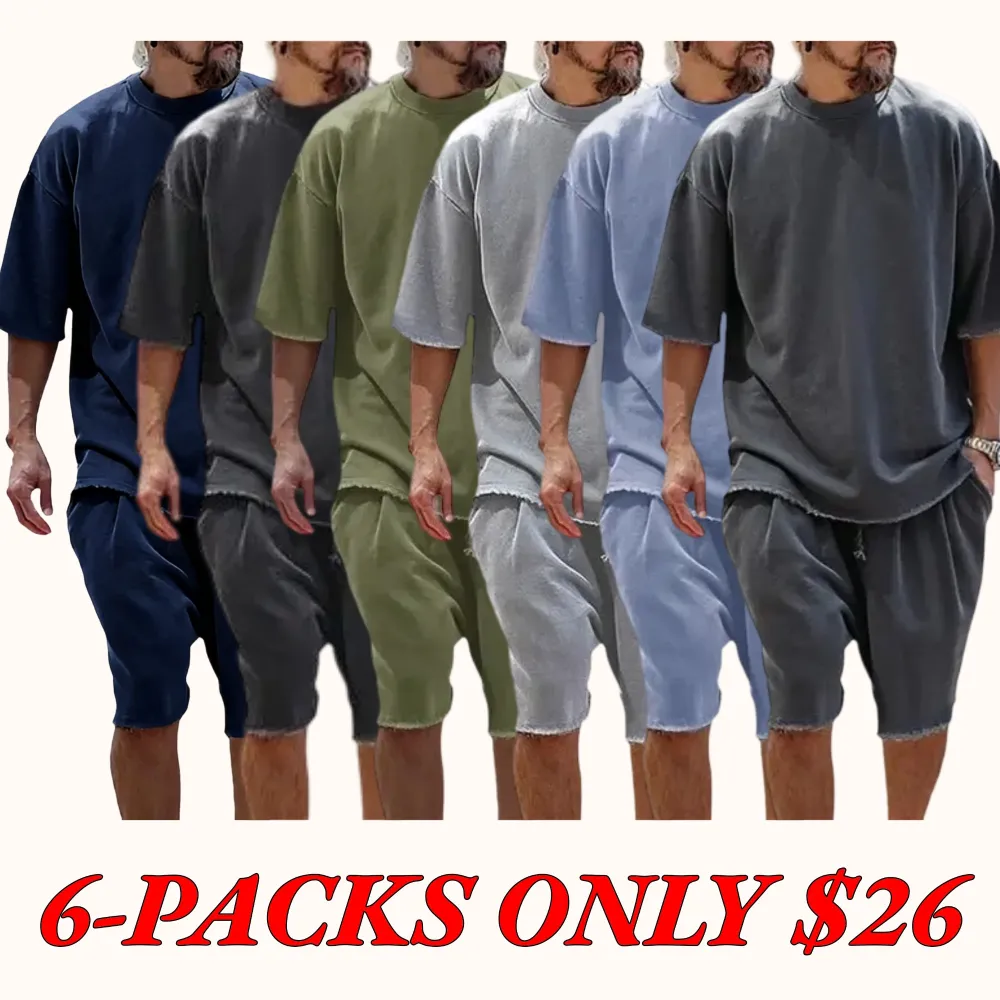 Casual Loose-Fit Solid-Color Tracksuit