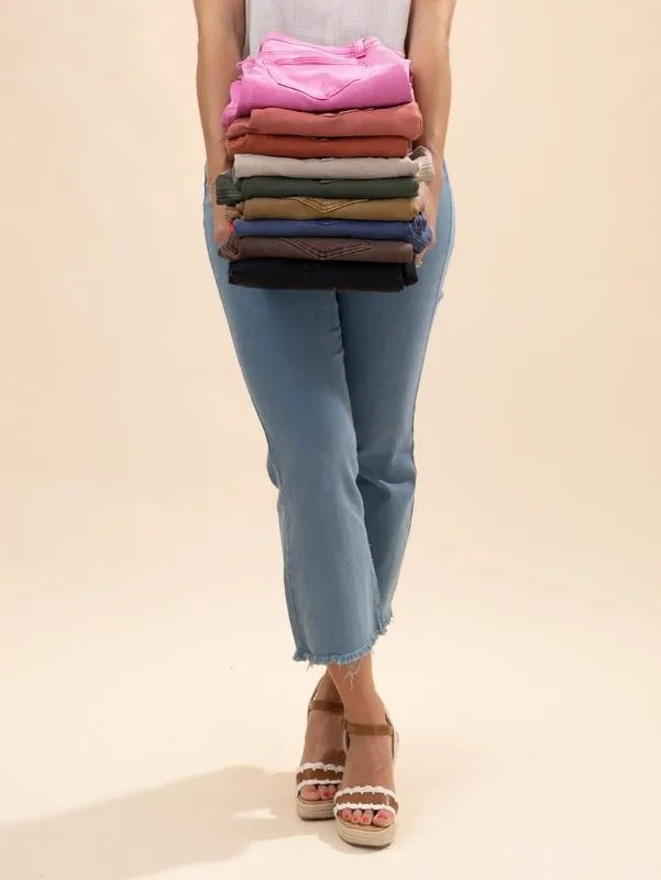 High Waisted Cropped Bootcut Pant