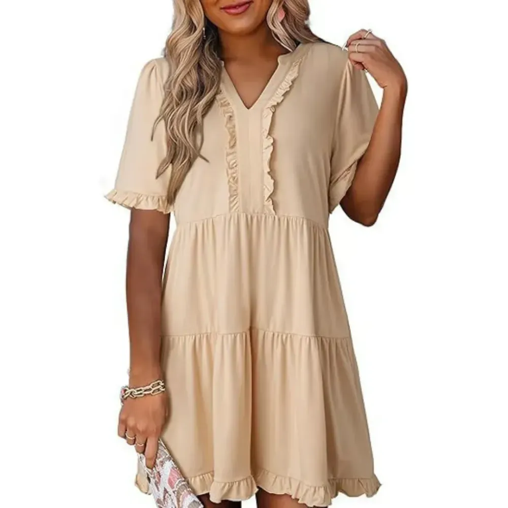 Casual V-Neck Mini Dress (Less than $3 each!)