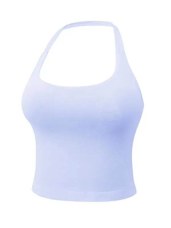 Women's Solid Removable Chest Pad Sports Tank Top