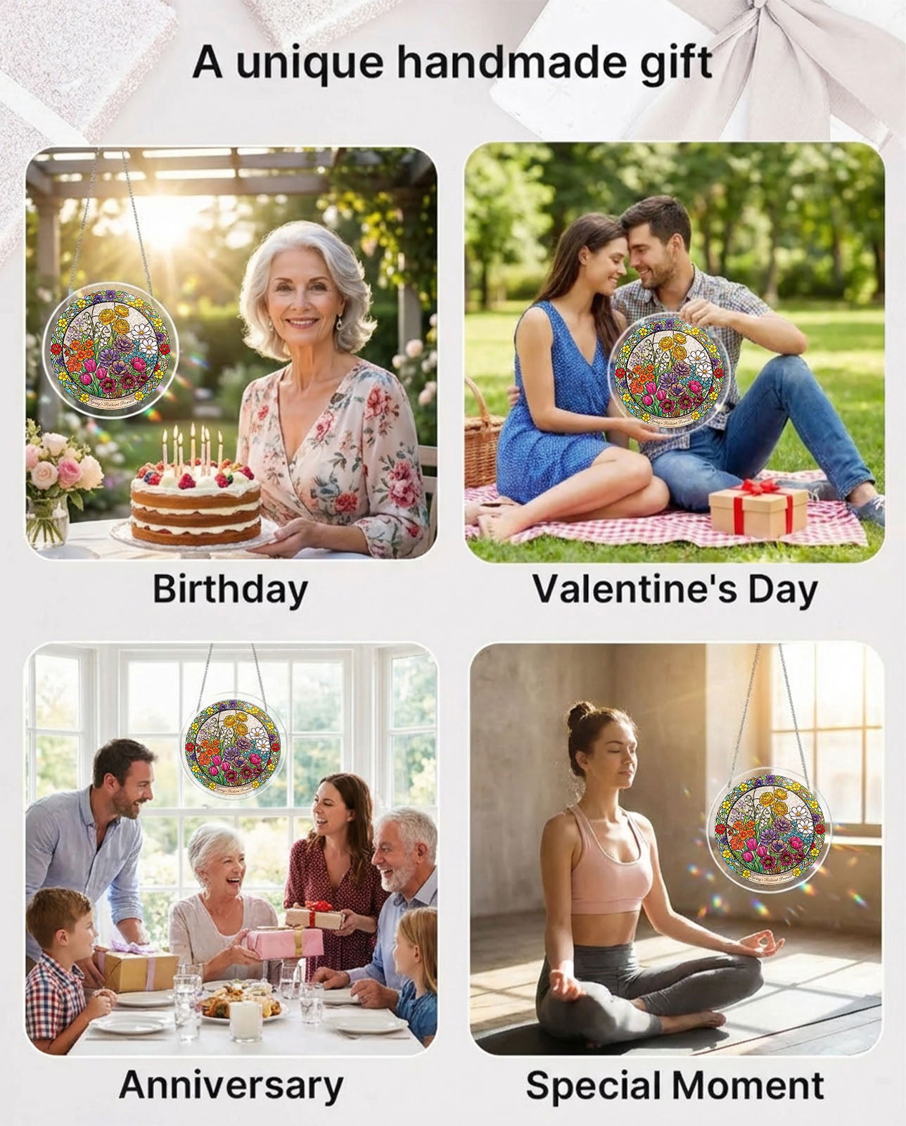 Acrylic Jigsaw Puzzle Suncatcher - Spring Blossoms