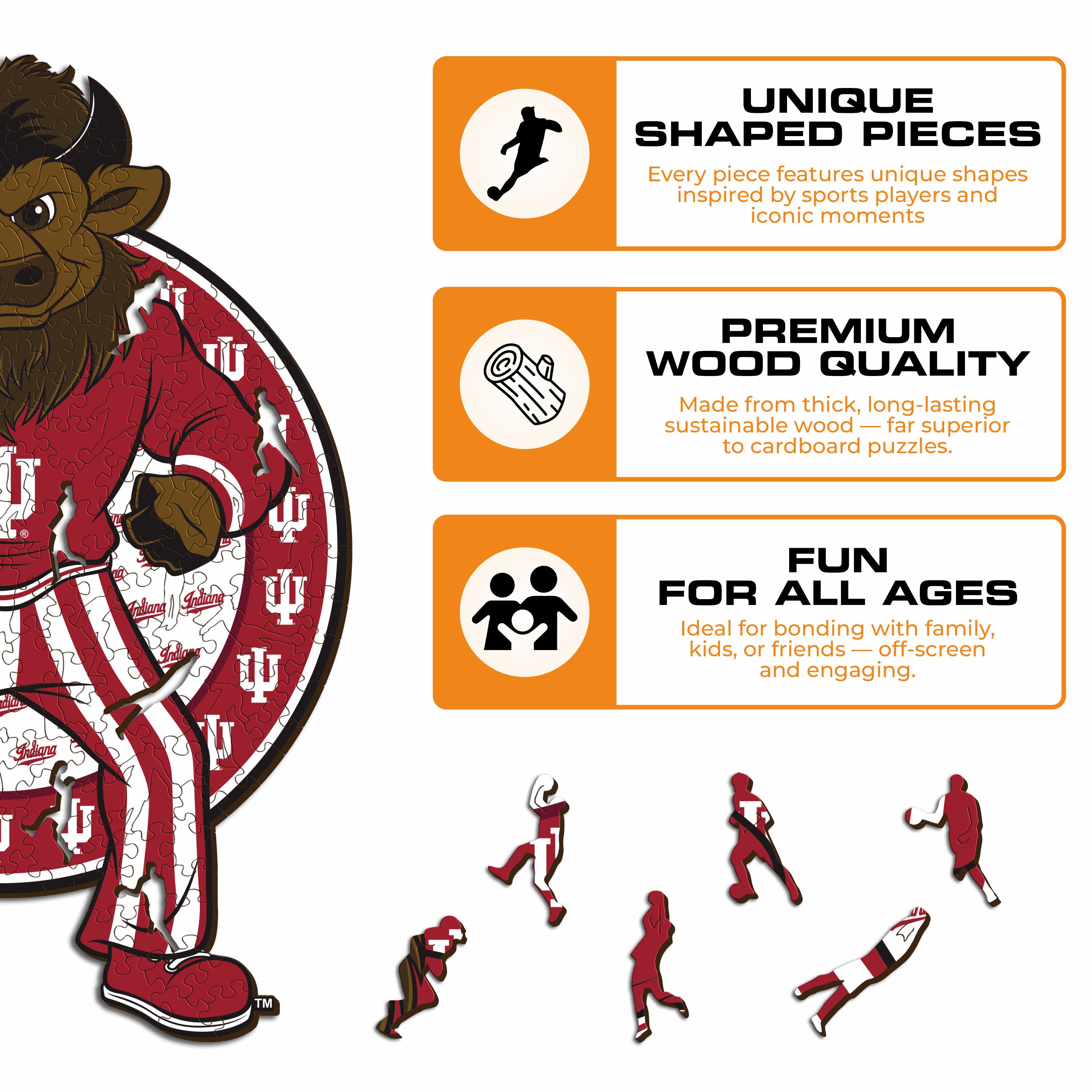 Indiana University Mascot - Wooden Puzzle