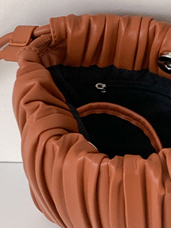 Drawstring Pleated Split-Joint Crossbody Bags