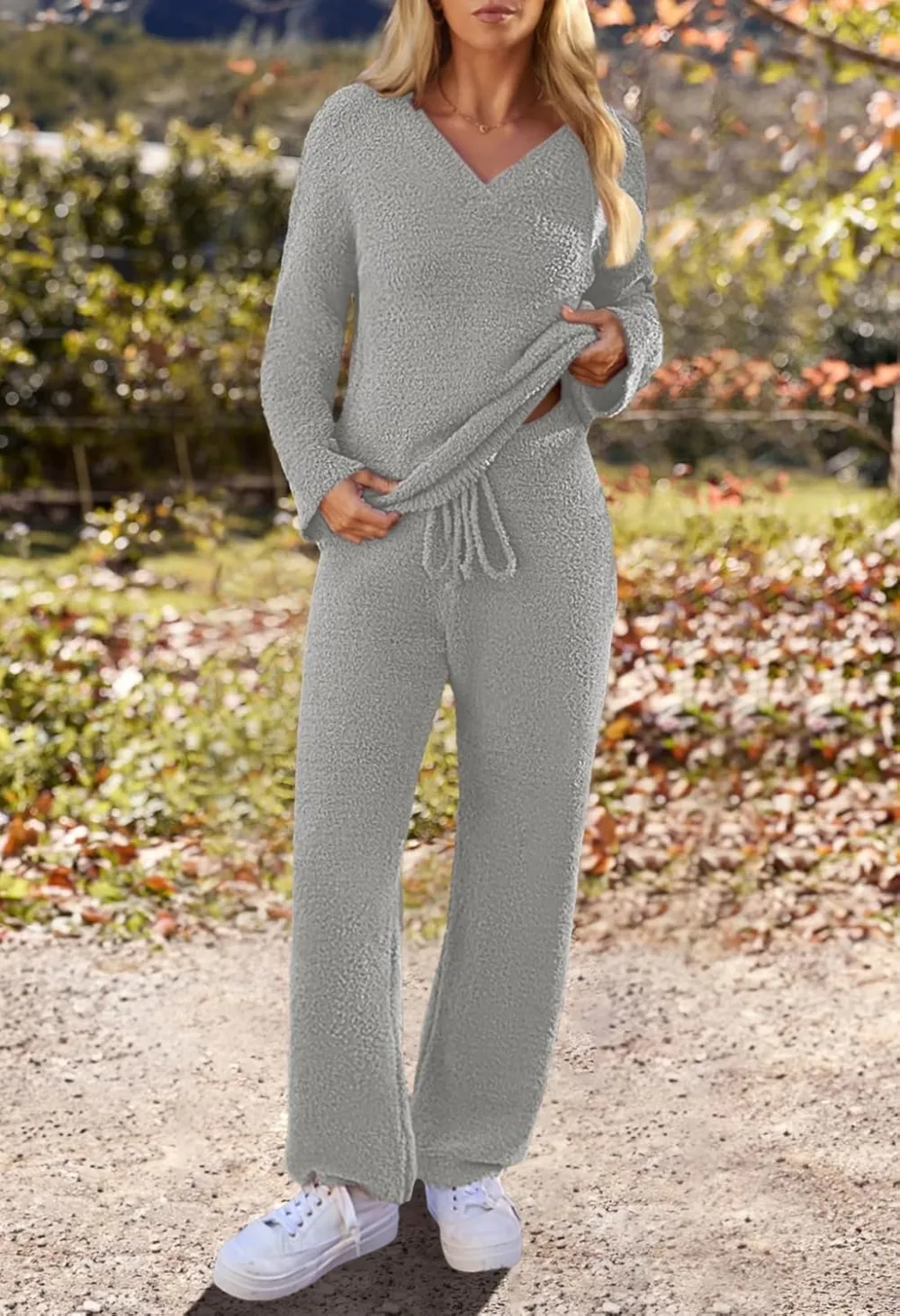 Women's Lounge Sets 2025 Fall Fashion 2 Piece Outfits Sweater Pajama Set