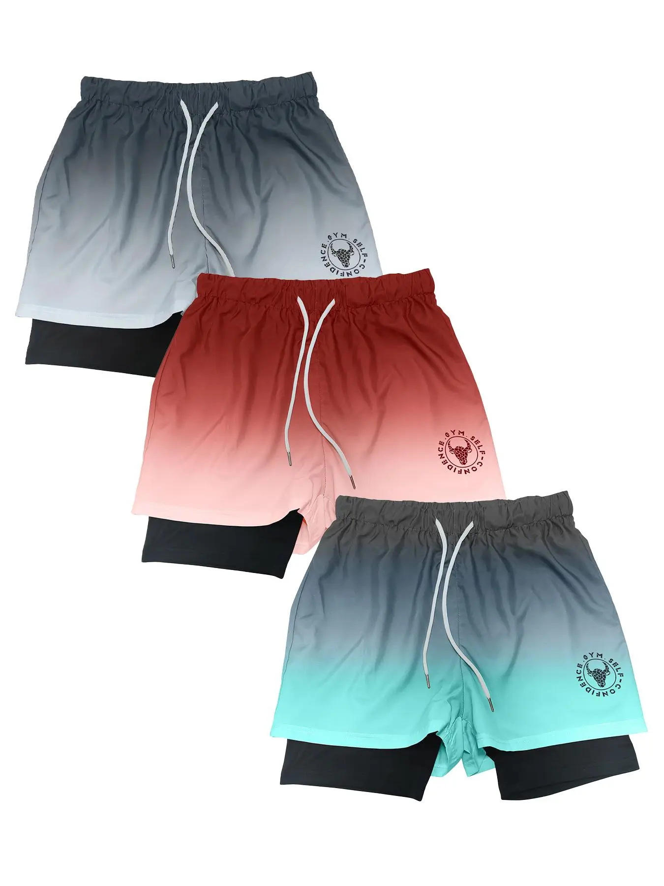 Men’s Performance 2-in-1 Ombre Letter Print Shorts