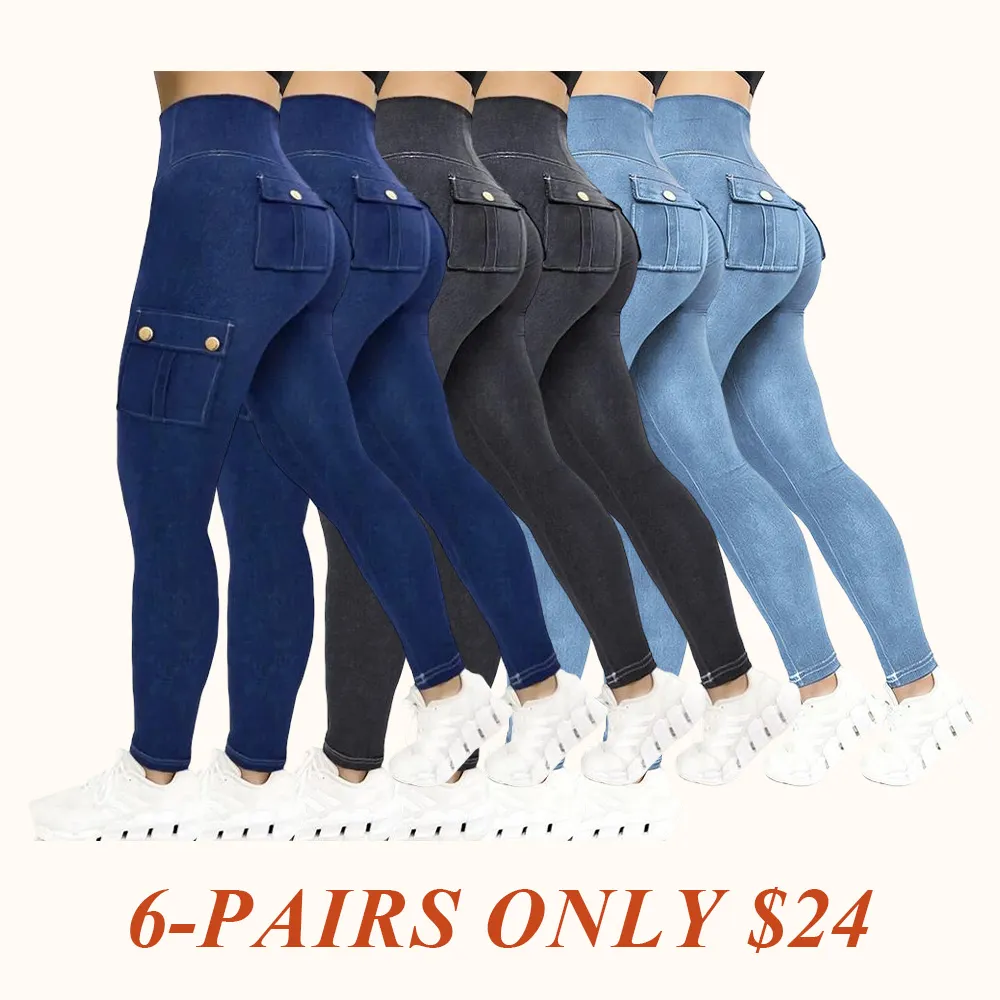 Womens Butt Lifting Leggings with Flap Pockets High