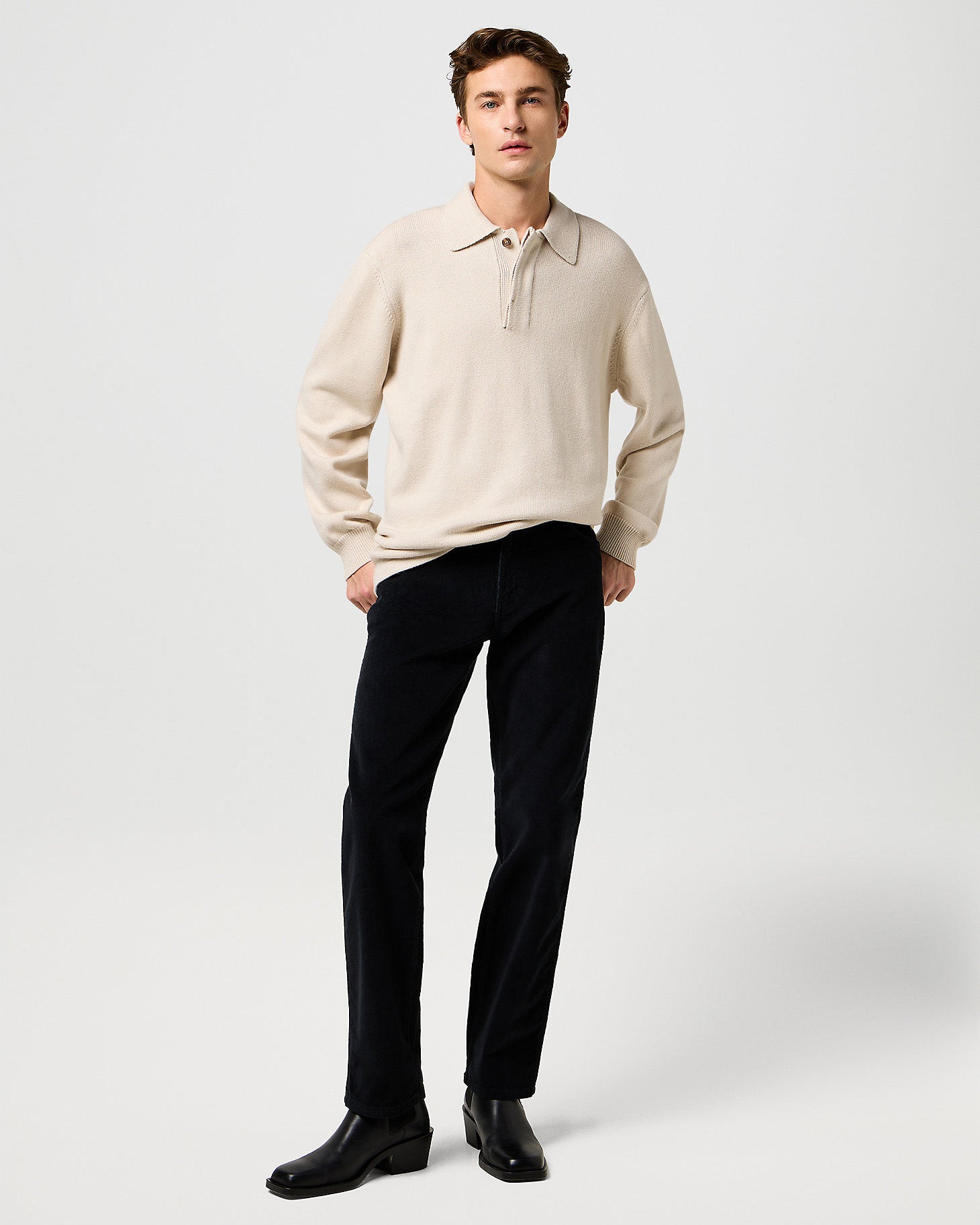 Texas Stretch Authentic Straight Mens Cords - Black