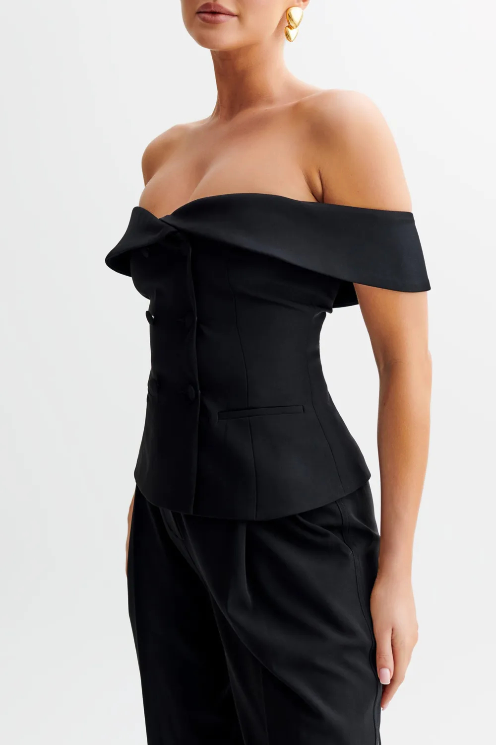 Strapless Suiting Top