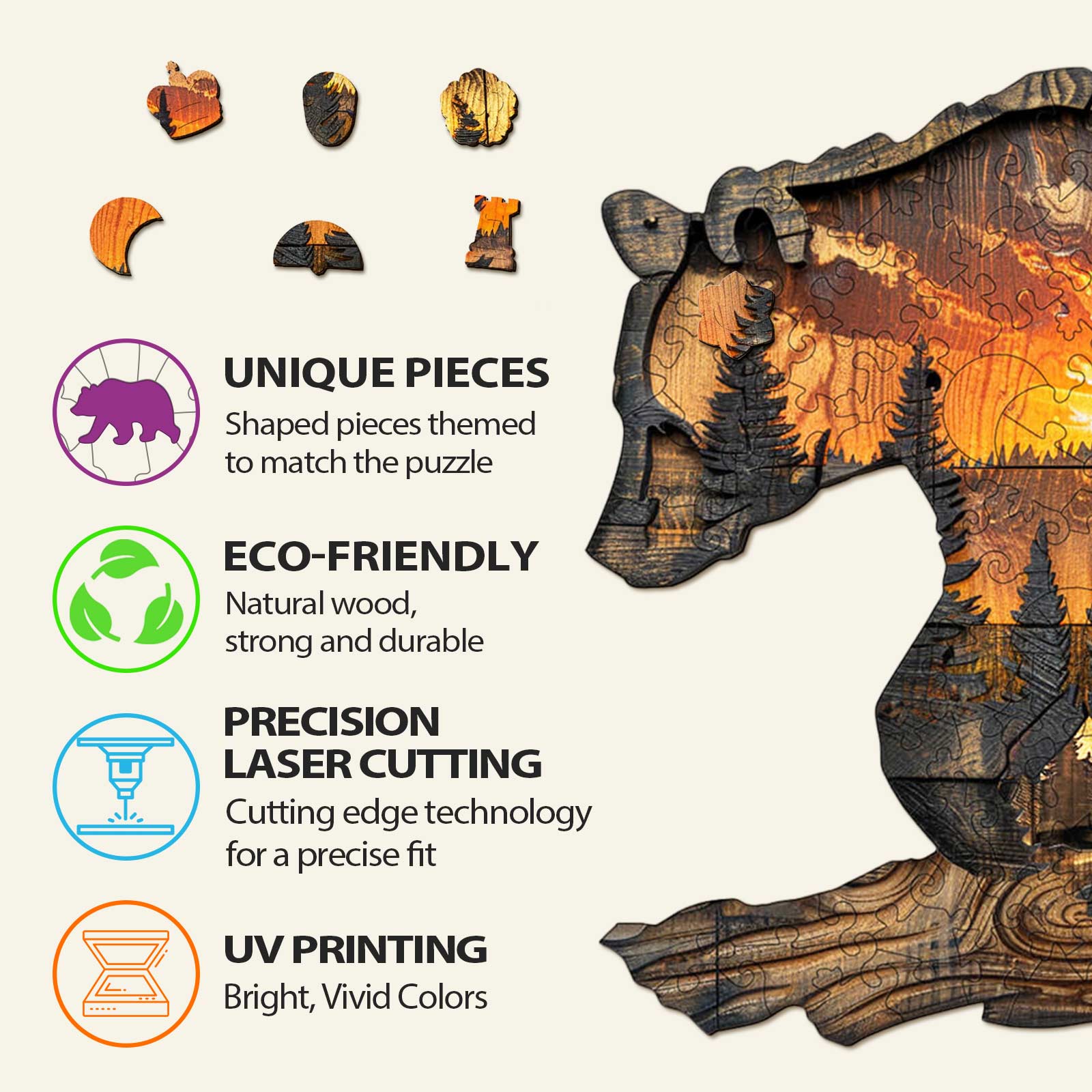 Woodcarving Bear Wooden Jigsaw Puzzle