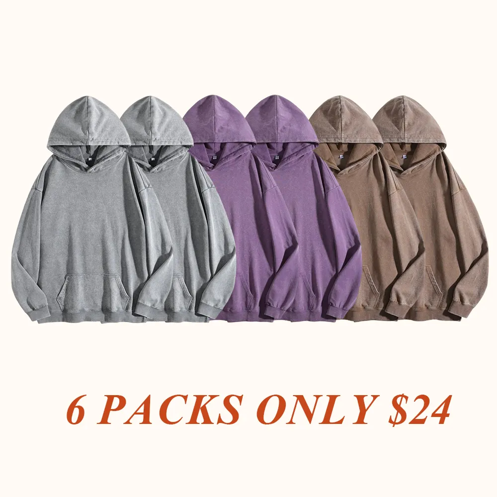 Women's Oversized Acid Wash Cotton Hoodie