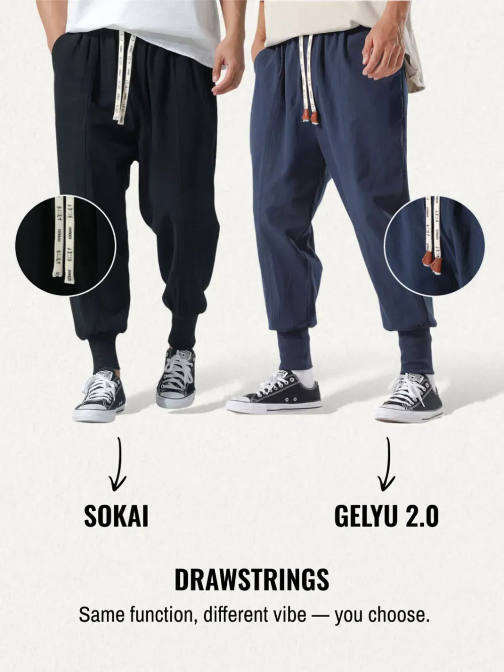 Contrast Color Drawstring Knitted Pencil Pants