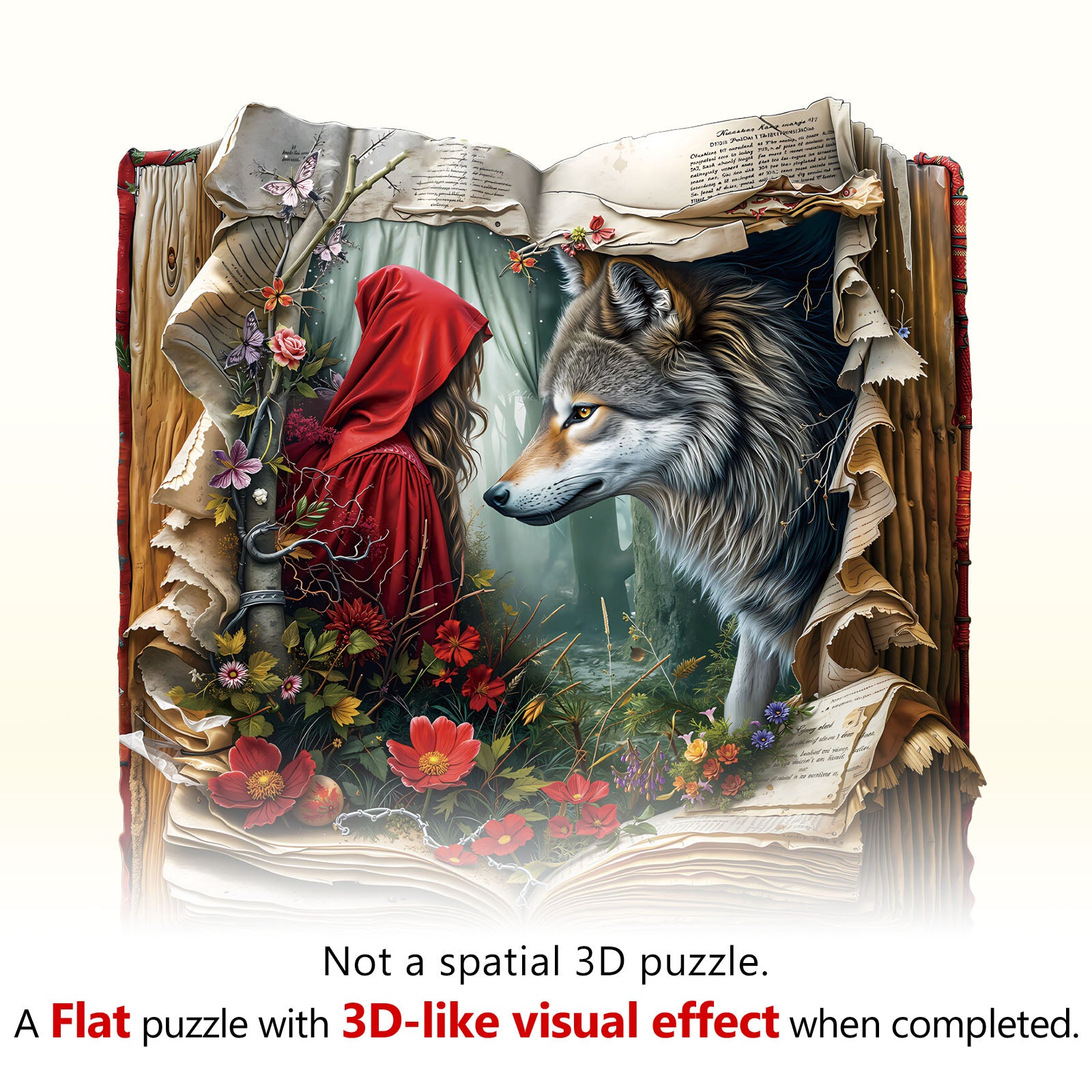 Wolf and the Maiden Wooden Jigsaw Puzzle