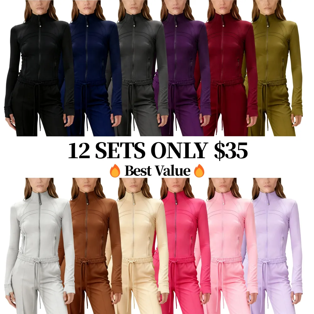 Women's Cropped Zip-Up 2-Piece Set