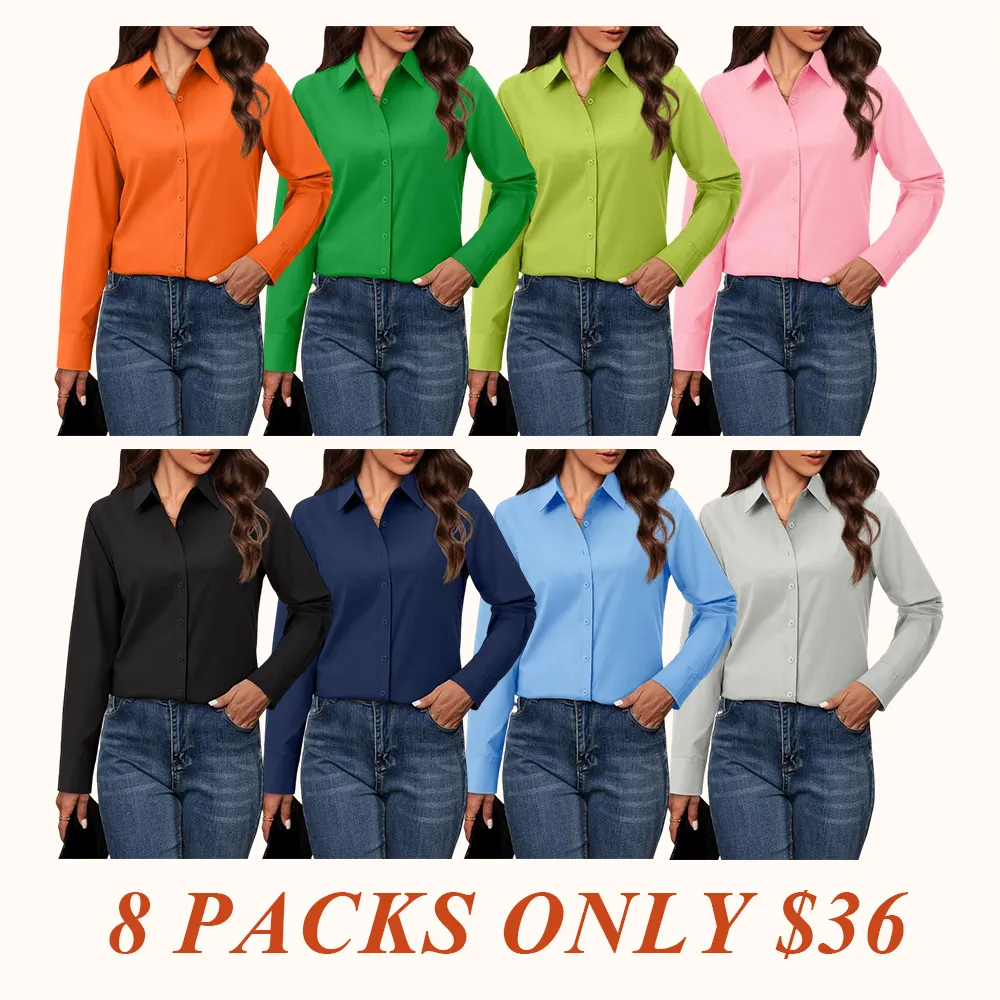 Button Down Shirts for Women Classic Fit Dress Shirt