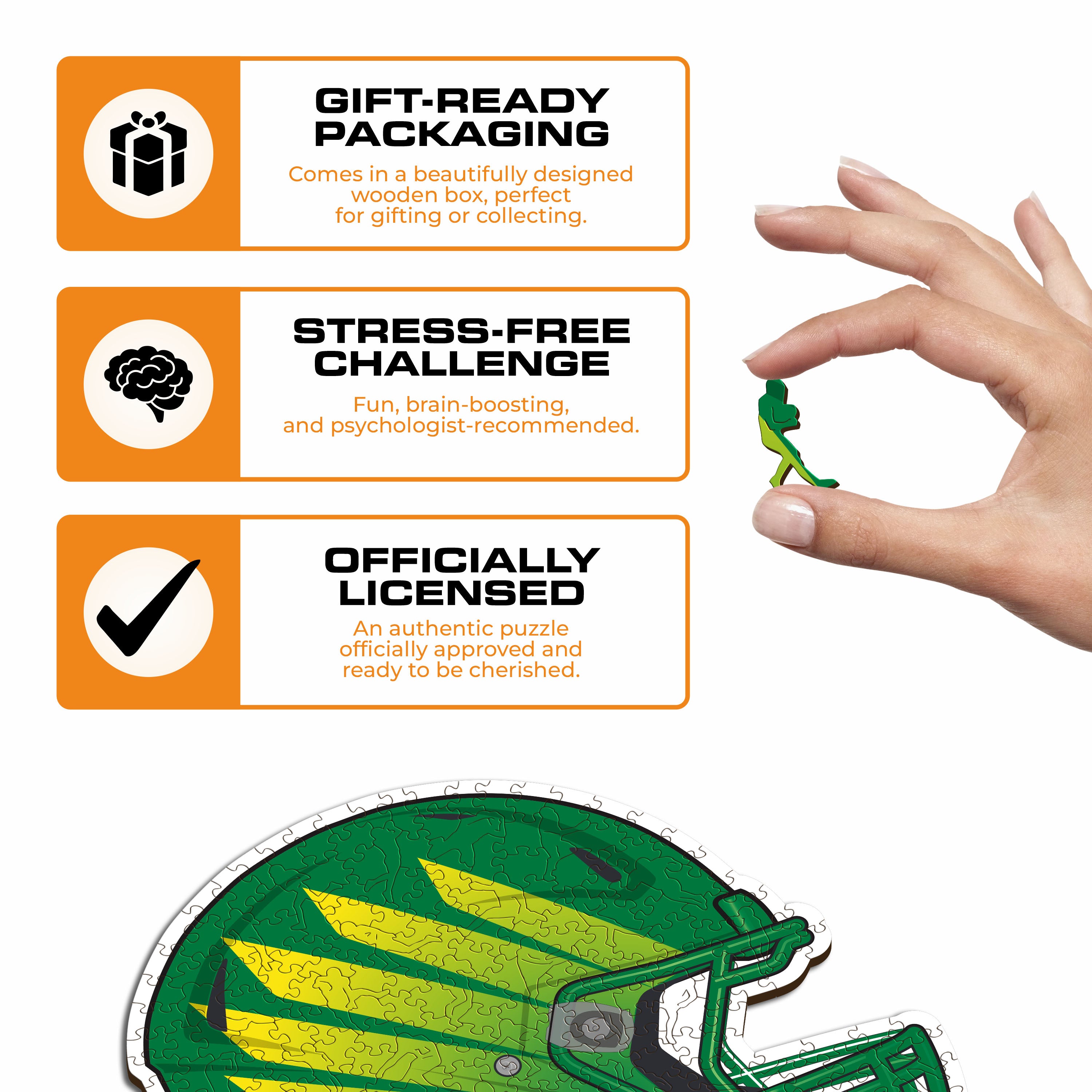 University of Oregon Helmet - Wooden Puzzle