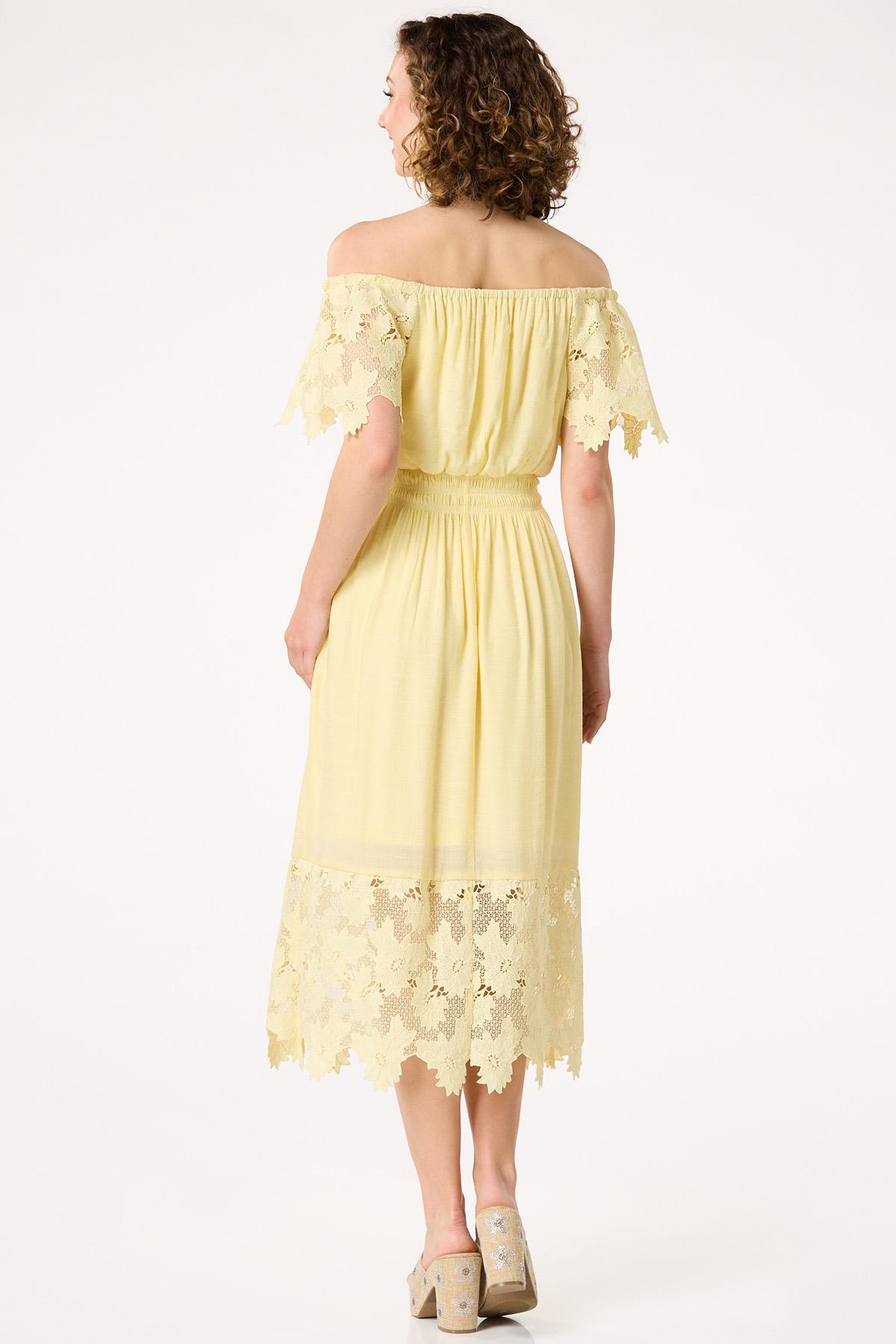 Lace Trim Midi Dress