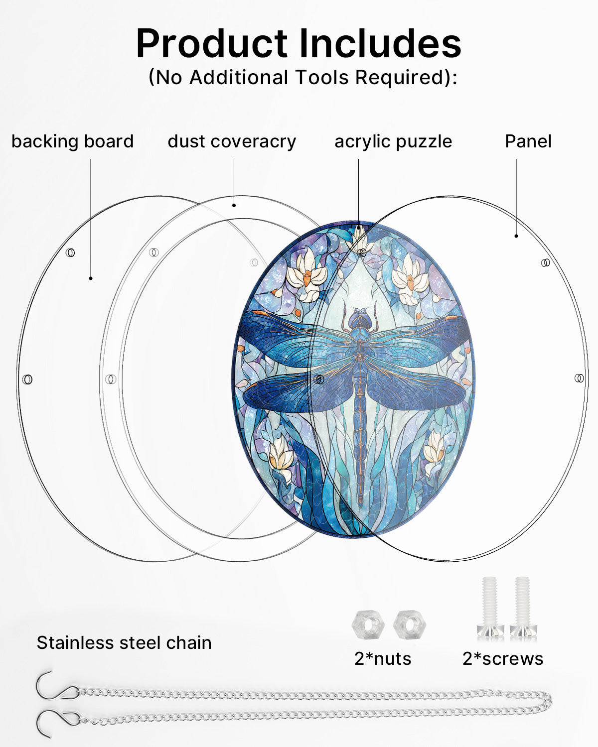 Moonlit Dragonfly Light Suncatcher-Acrylic Window Art