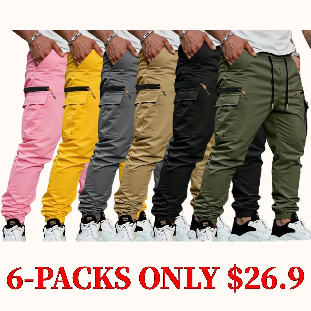 Men's work pants with tapered legs and rolled-up cuffs