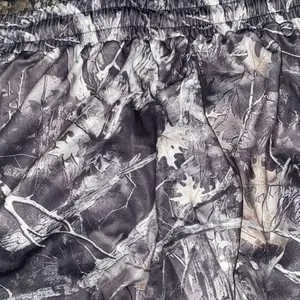 Unisex Branch-Print Camouflage Shorts – Breathable Elastic Waist Summer Streetwear