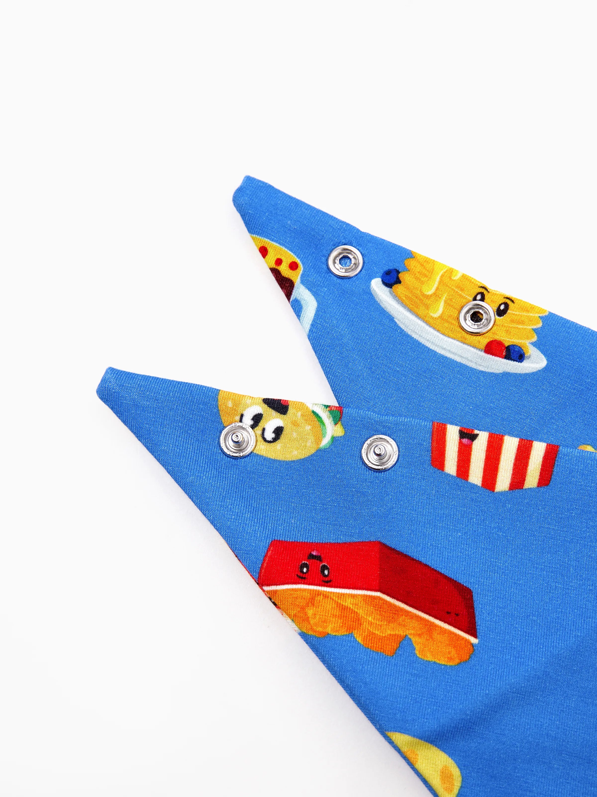 Family Matching Bamboo Pajamas Buttery Soft Bamboo PJs for Men Women Kids Toddler, Cute Burger & Fries Print Short Sleeve Sleepwear (Snug-Fitting for Children) Royal Blue