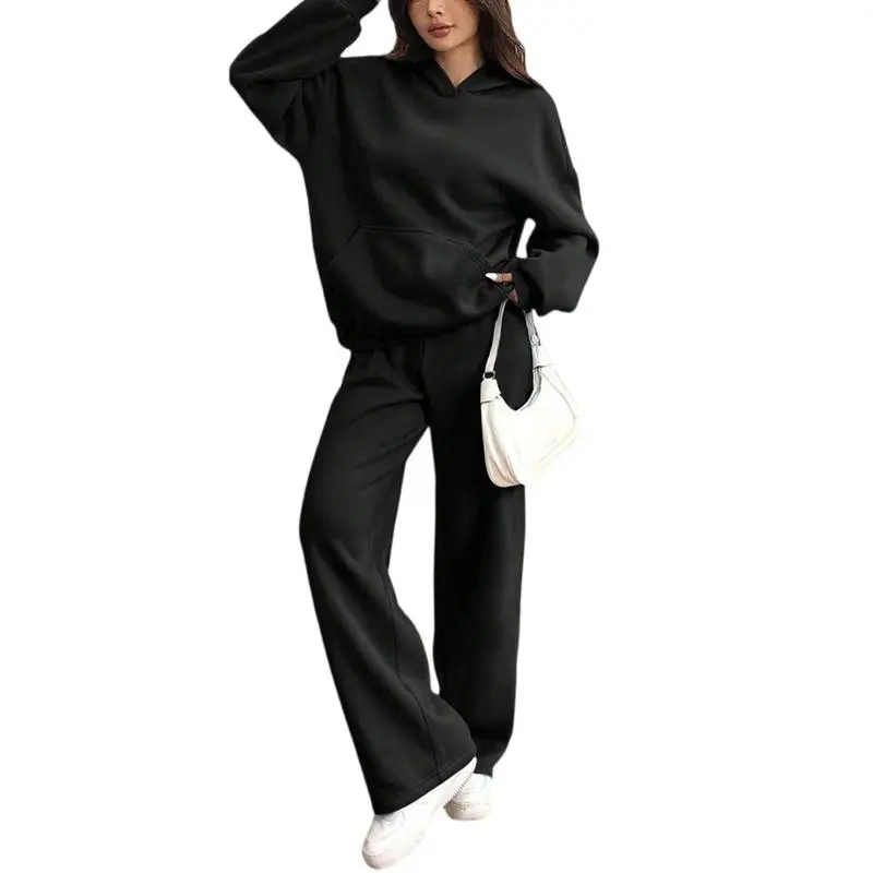 Women's Hooded Sweatshirt & Pants Casual Comfy Loungewear Set