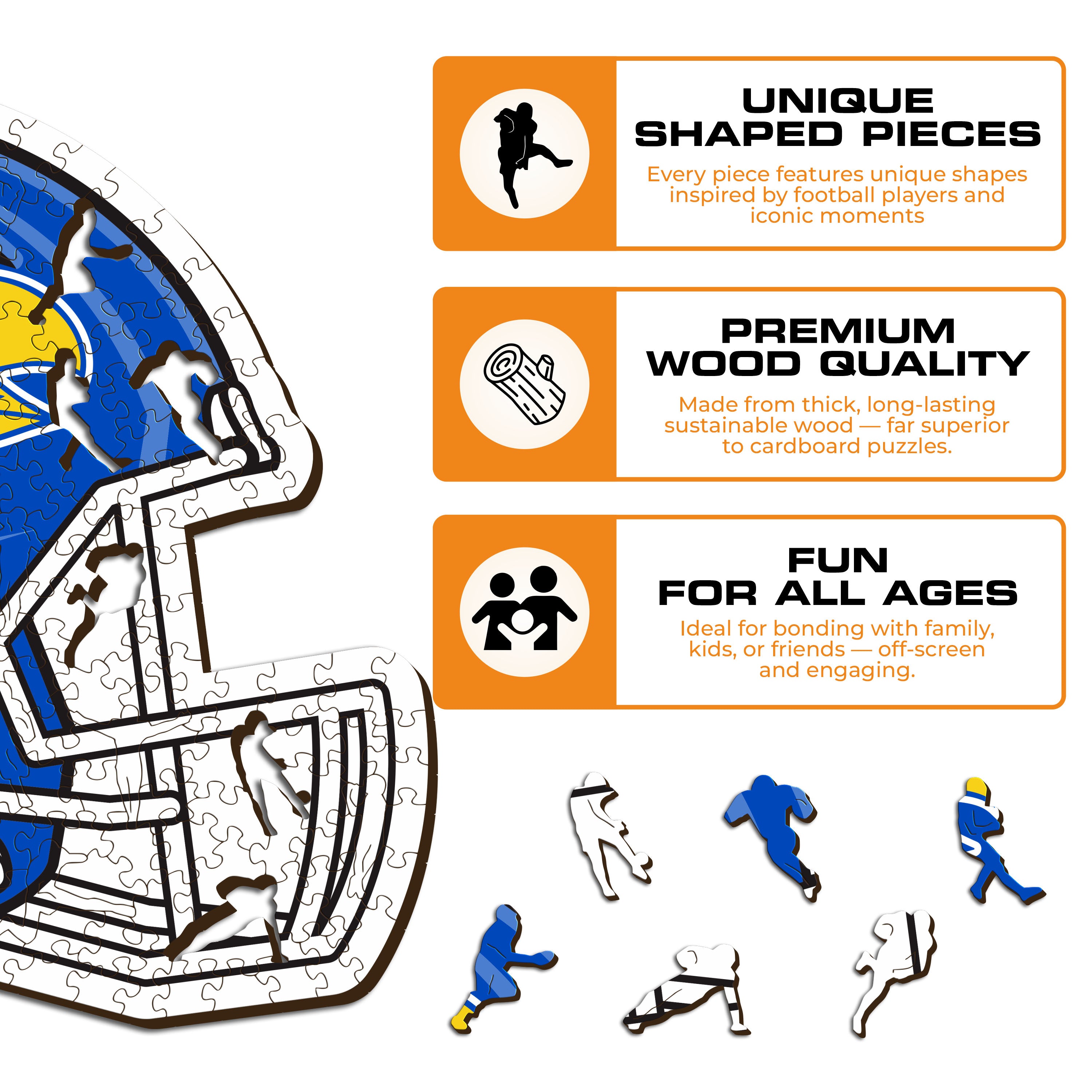 University of Kansas Helmet - Wooden Puzzle