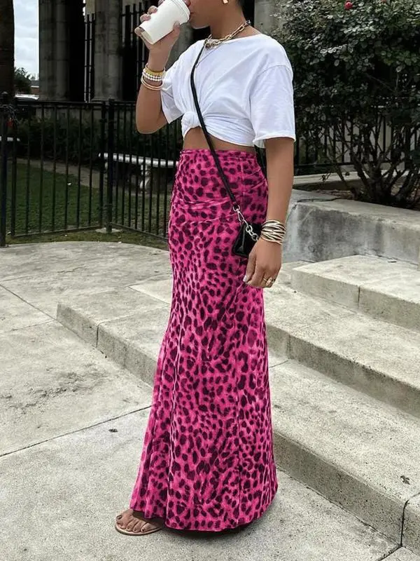 Women's Leopard Print High Waist Bodycon Skirt