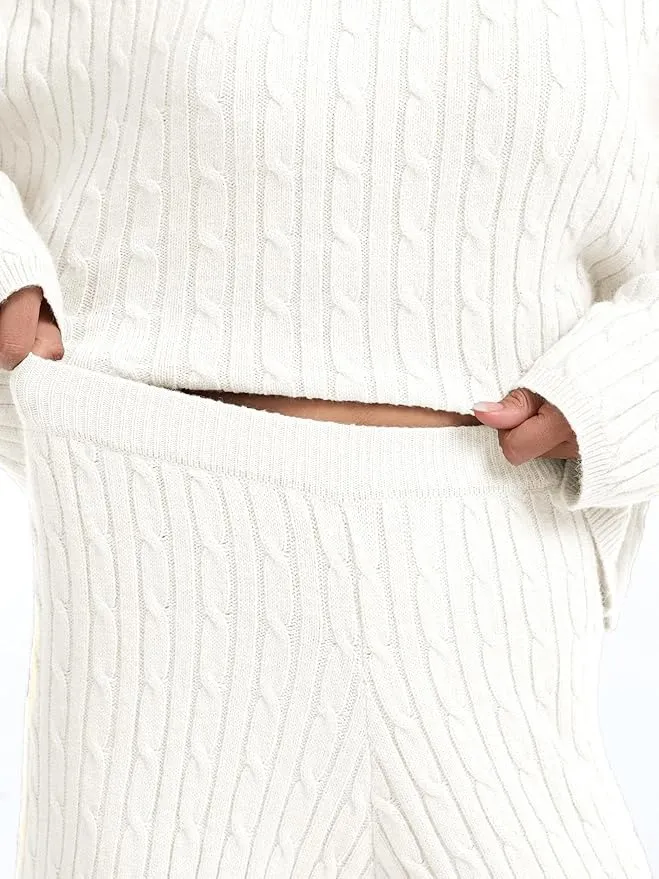 Women's Cable Knit Sweater Lounge Set