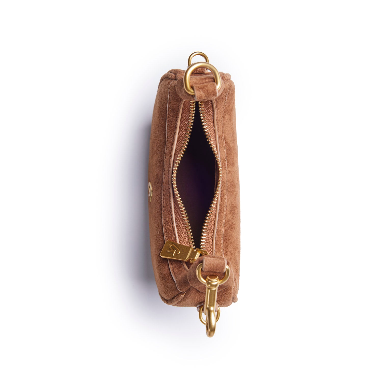 NANO SUEDE HOBO BAG - BROWN