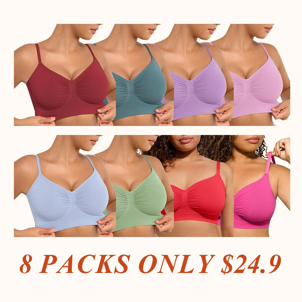 Women's Wireless Bra Comfort Bralettes No Underwire Unlined Cami Bra Seamless Tshirt Bras Sports Bra