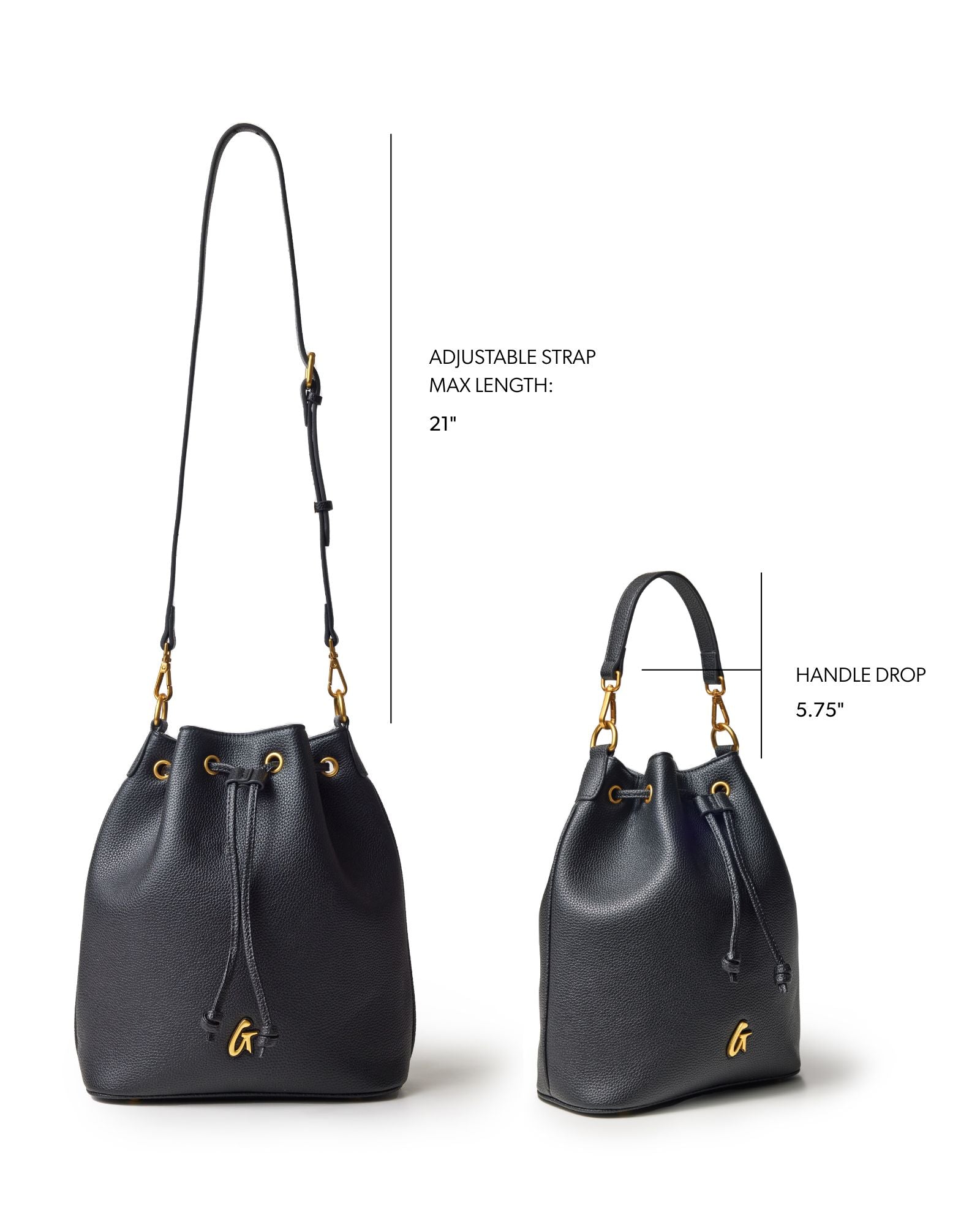 LARGE PEBBLE BUCKET BAG - BLACK