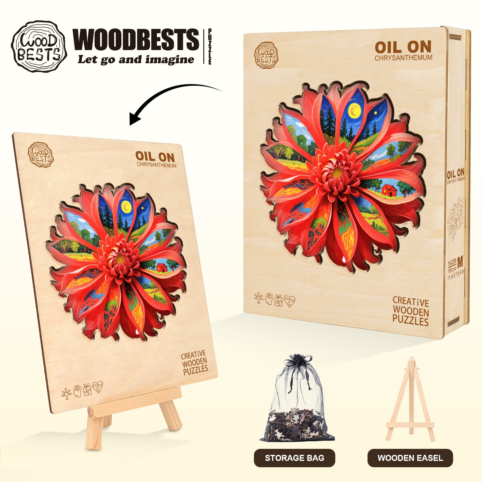 Oil On Chrysanthemum Wooden Jigsaw Puzzle