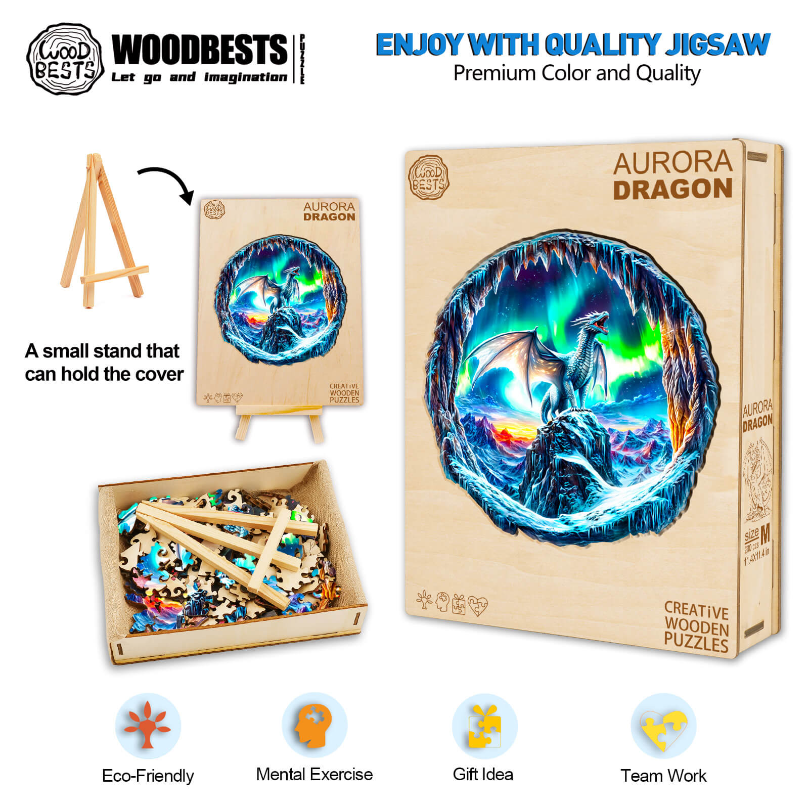 3D Aurora Dragon Wooden Jigsaw Puzzle