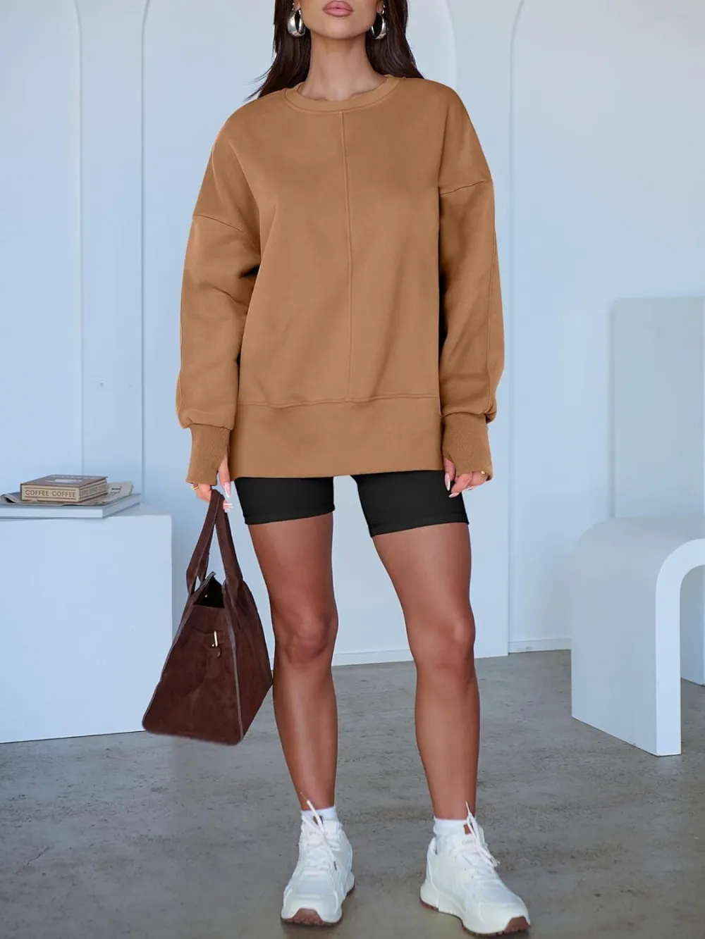 Women Oversized Sweatshirts Thumbhole Long Sleeve Hoodies Shirts