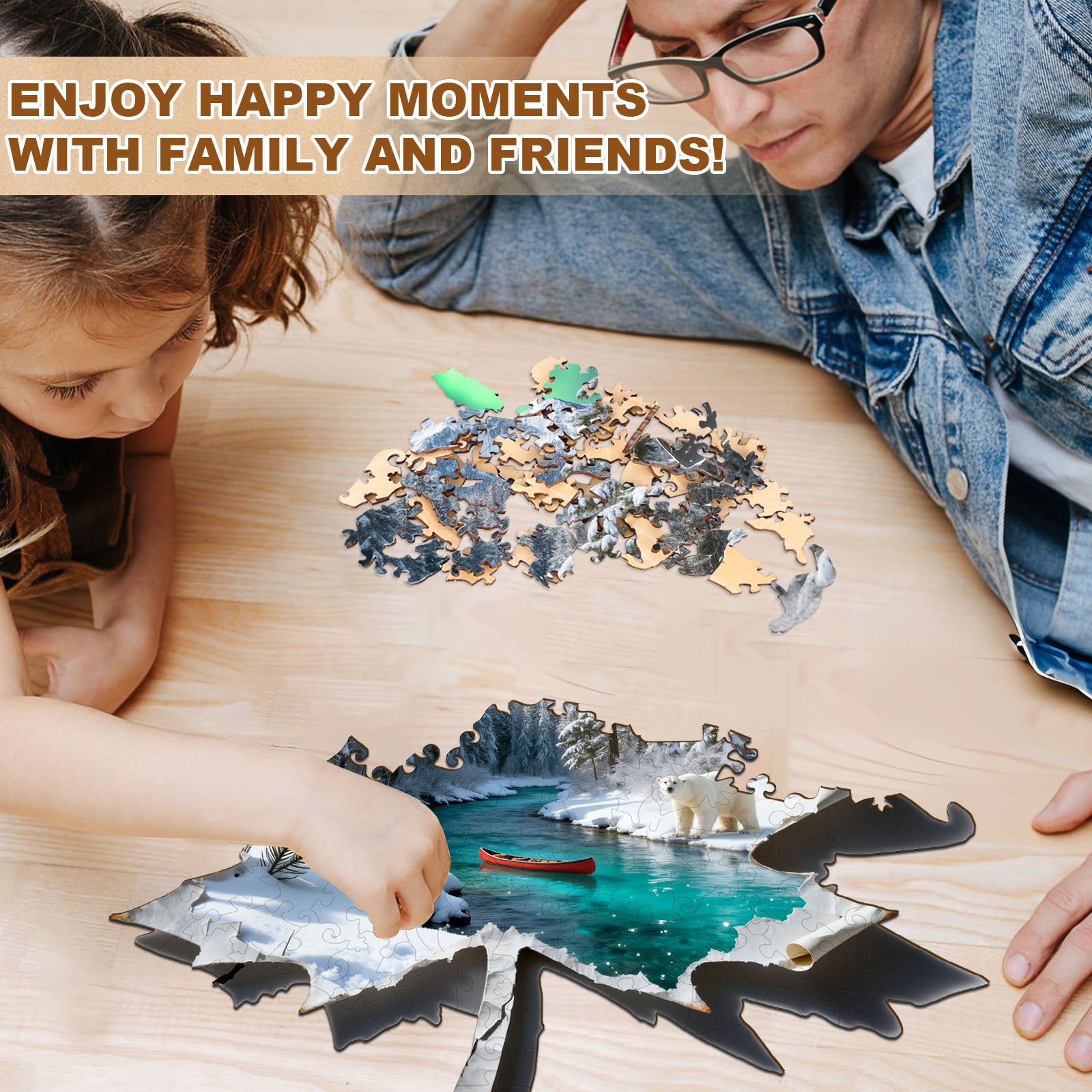 Winter Paper Leaf Wooden Jigsaw Puzzle