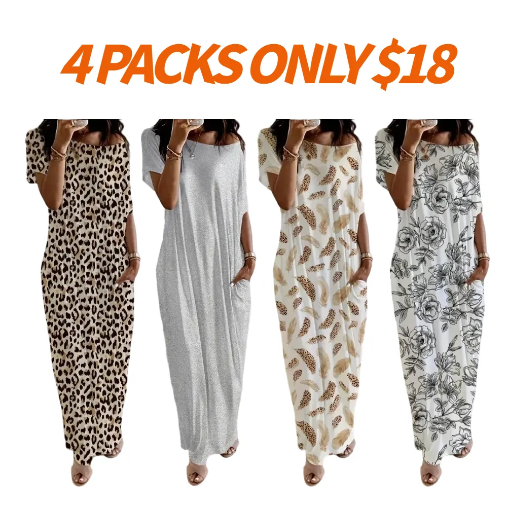 Women's Solid Color Batwing Sleeve Lounge Dress