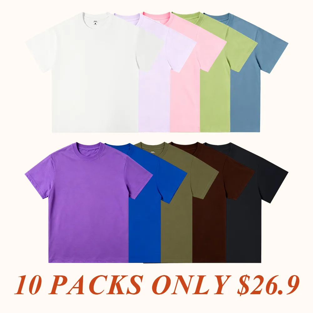 Heavyweight Tshirt 230G Cotton Solid Color Unisex Loose Fit Fade Proof Versatile Everyday Wear Men's Basic Tee