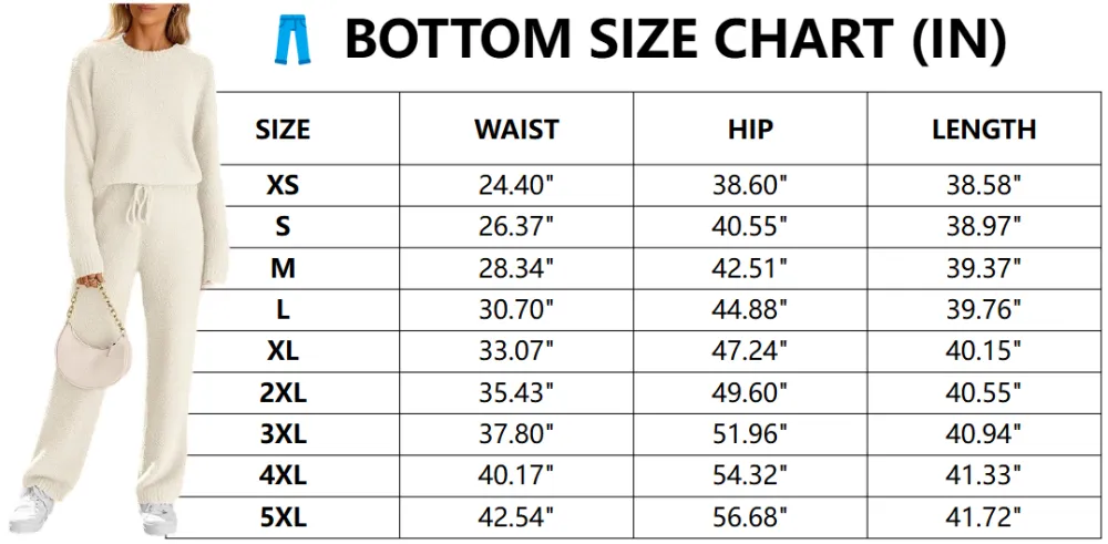 Womens Fuzzy Fleece Long Sleeve 2 Piece